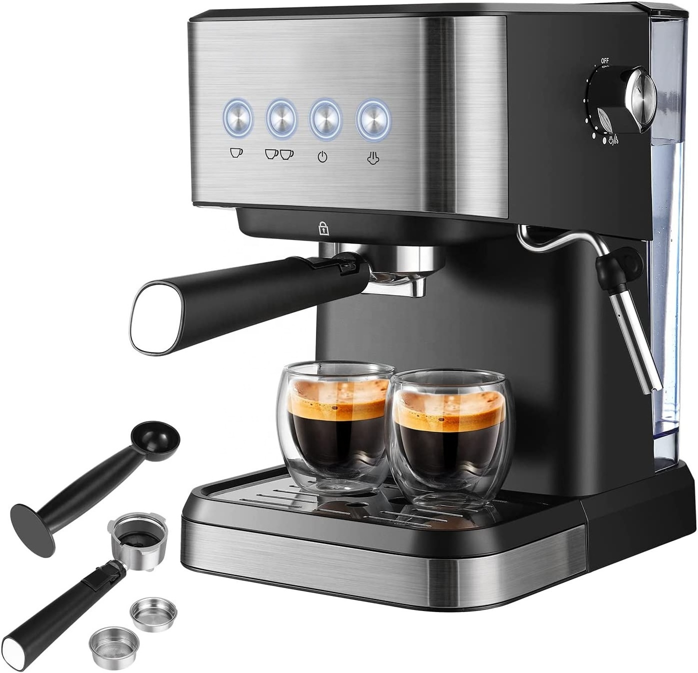 1.5L 1050W 2IN1 Italian Kahve Makinesi Semi Automatic Electric Coffee Maker Espresso Machine For Cafe