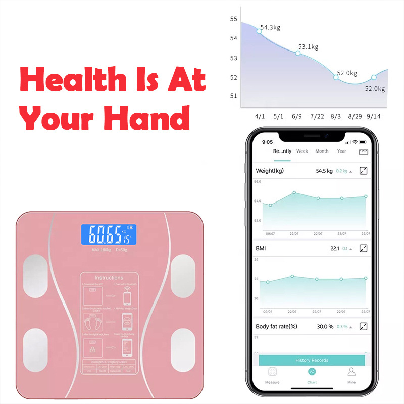 Electronic Analyzer LCD APP Most Accurate Measures Bluetooth Weight Digital Smart Bathroom Body Fat Scale