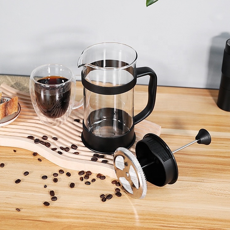 Hot Selling 1000ml Multicolor Glass Heat Resistant Coffee And Tea Maker Plastic Frame Coffee French Press