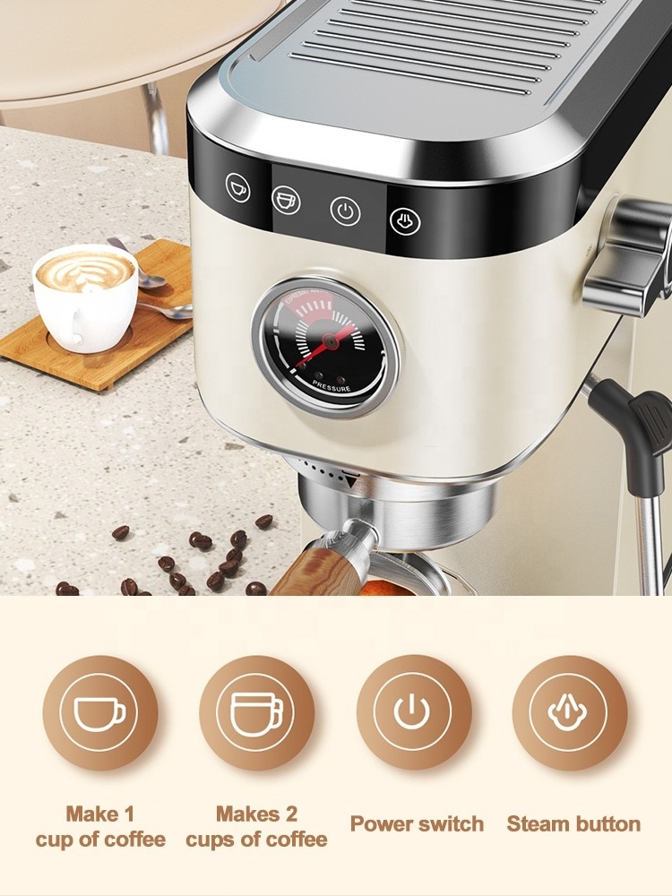 20Bar 1350W Semi Automatic Smart Hot Selling Italian Electric Coffee Maker Espresso Machine For Cafe