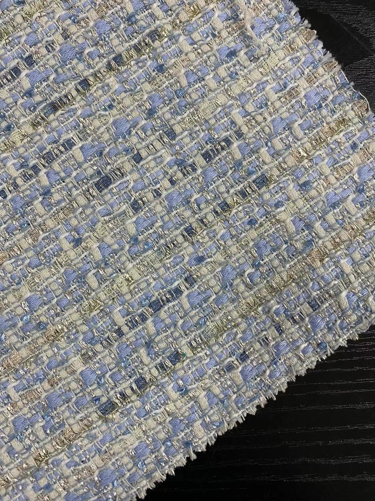 2023 Fashion New Design Yarn Weaving Fancy Tweed Fabric For Jacket Overcoat Clothes