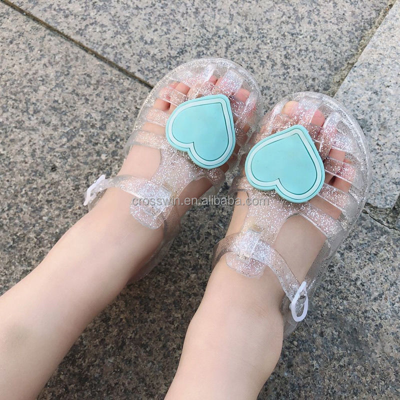 2023 new spot girls sandals flower non-slip shoes crystal sandals little girls jelly sandals