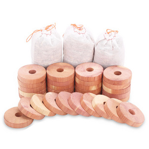 Cashmere Protection Aromatic Cedar Blocks Hanger Rings for Closets and Drawers Storage