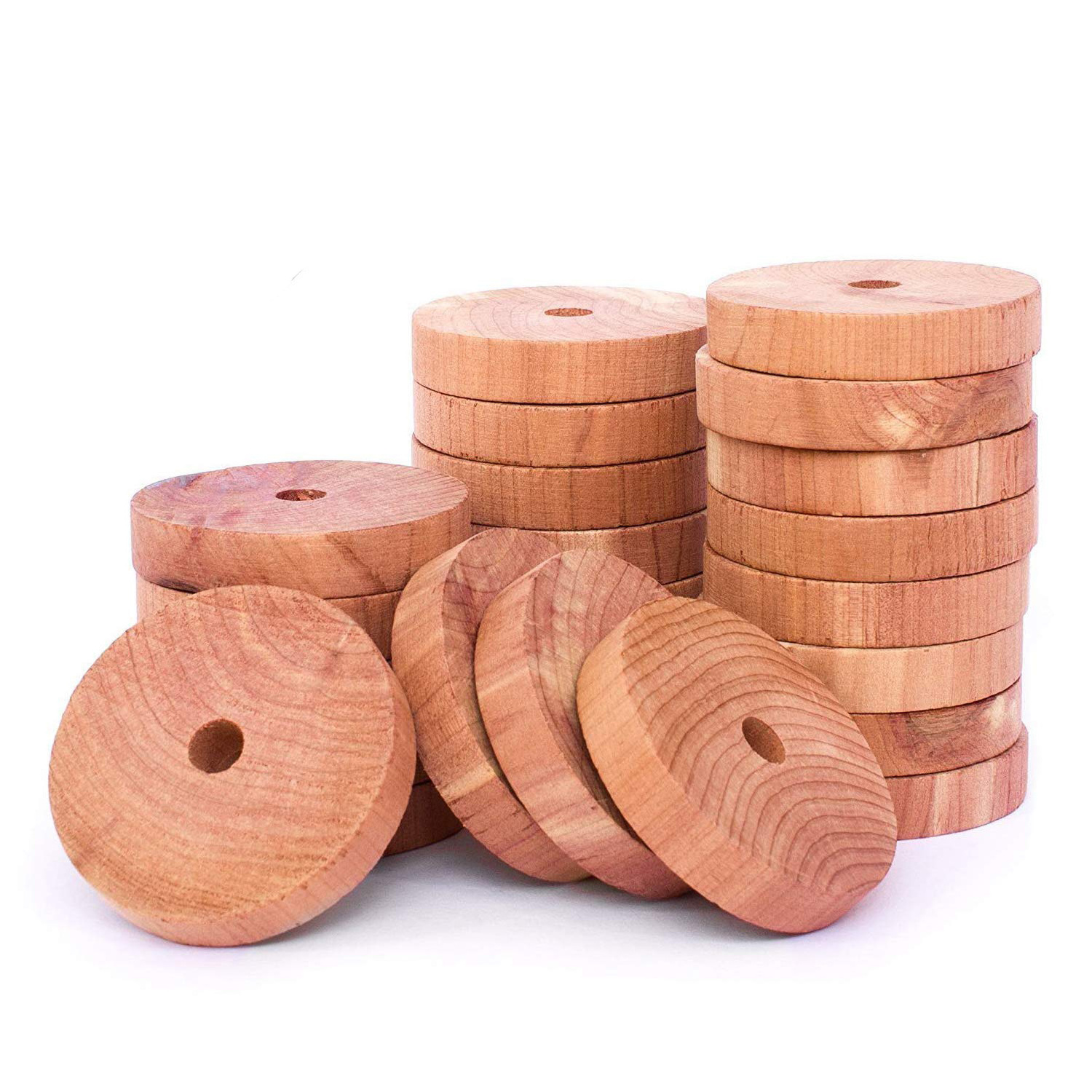 Cashmere Protection Aromatic Cedar Blocks Hanger Rings for Closets and Drawers Storage