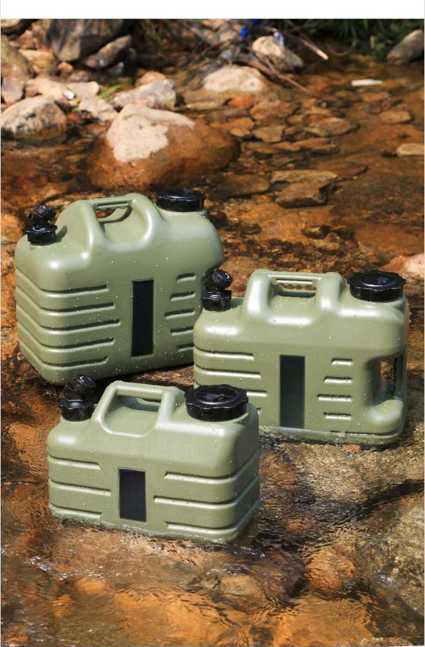 Camping Water tank with Spigot,Large Water Storage Containers,  Military Green Water Tank, BPA Free, Camping,