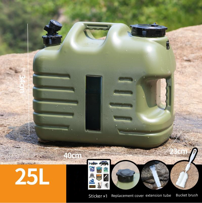 Camping Water tank with Spigot,Large Water Storage Containers,  Military Green Water Tank, BPA Free, Camping,