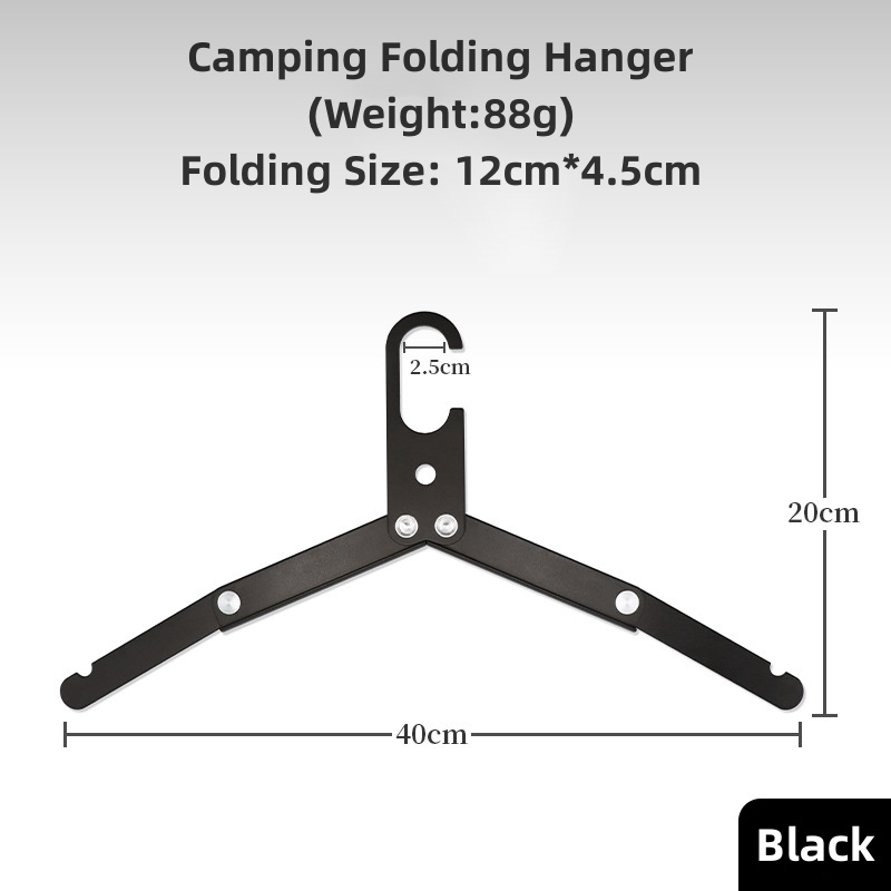 Aluminum Alloy Folding Coat Clothes Hanger for Travel, Portable Outdoor Camping Clothes Drying Rack