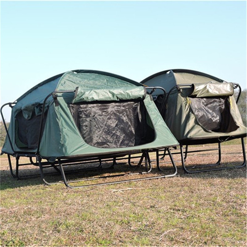 Off ground Tent Rainproof Double-layer Outdoor Folding Tent, Sleeping Bed with Rain Cover for camping