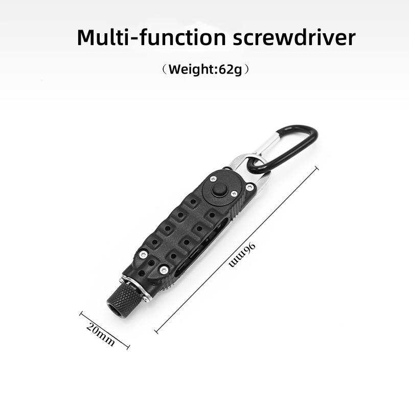 Pocket Screwdriver, Multifunctional Keychain Mini Tools EDC Outdoor Portable Pocket Tools with LED Flashlight