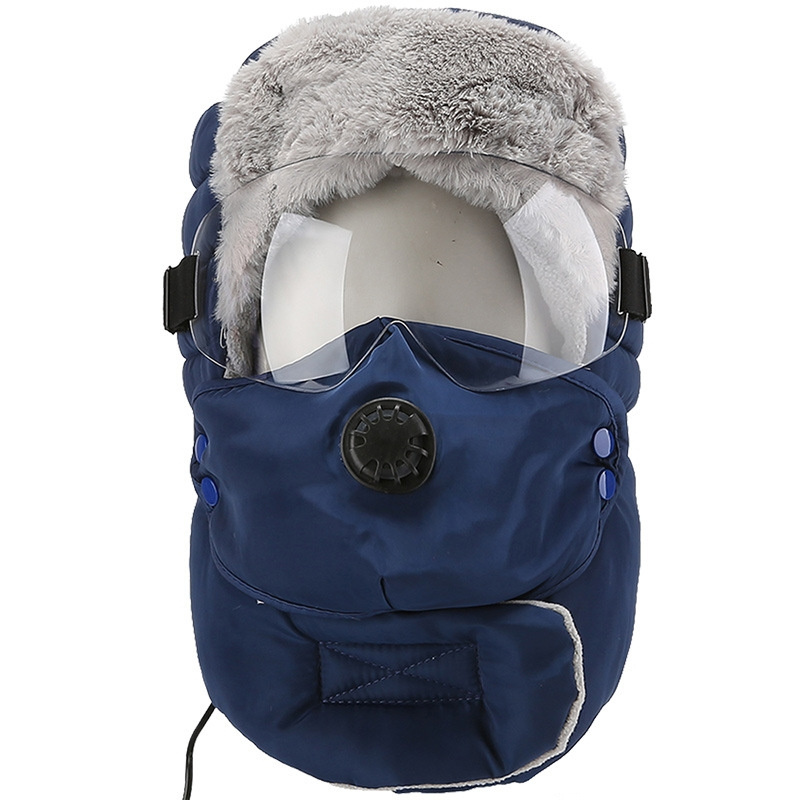 New Fashion Winter Warm Boys' Hat Waterproof Girls' Hooded Cap with Cool Goggles Headgear Winter Warm