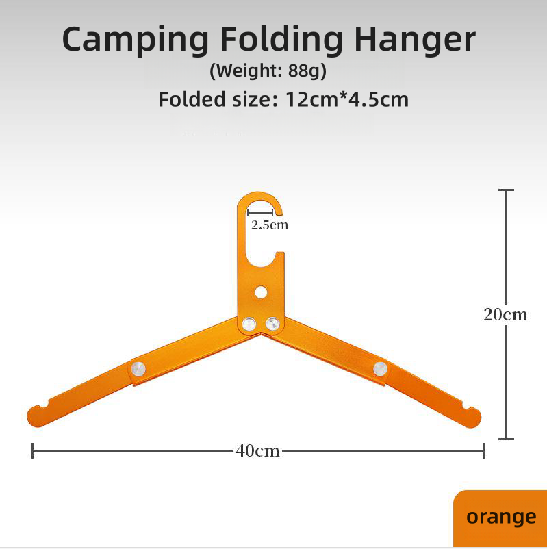 Aluminum Alloy Folding Coat Clothes Hanger for Travel, Portable Outdoor Camping Clothes Drying Rack