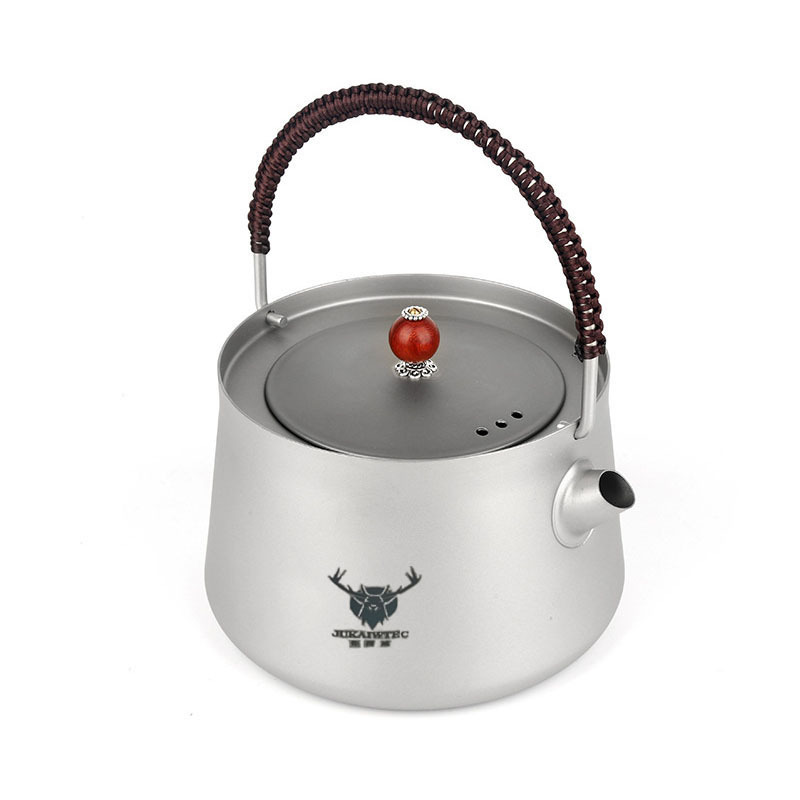 Outdoor Camping Kettle Pure titanium Tea Kettle with Carrying Bag, Compact Lightweight Coffee Pot