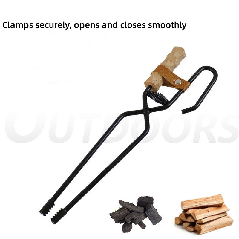 Fireplace Tongs, Heavy Duty Firewood Tongs, Universal Long Firewood Tongs, Firewood Tongs for Campfires and Stoves