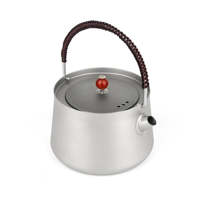 Outdoor Camping Kettle Pure titanium Tea Kettle with Carrying Bag, Compact Lightweight Coffee Pot