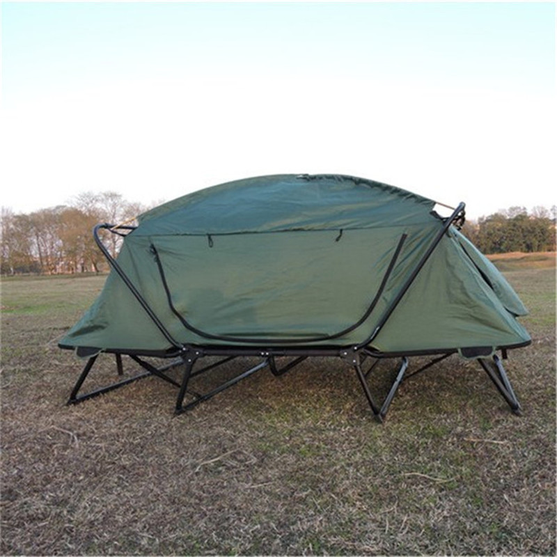 Off ground Tent Rainproof Double-layer Outdoor Folding Tent, Sleeping Bed with Rain Cover for camping