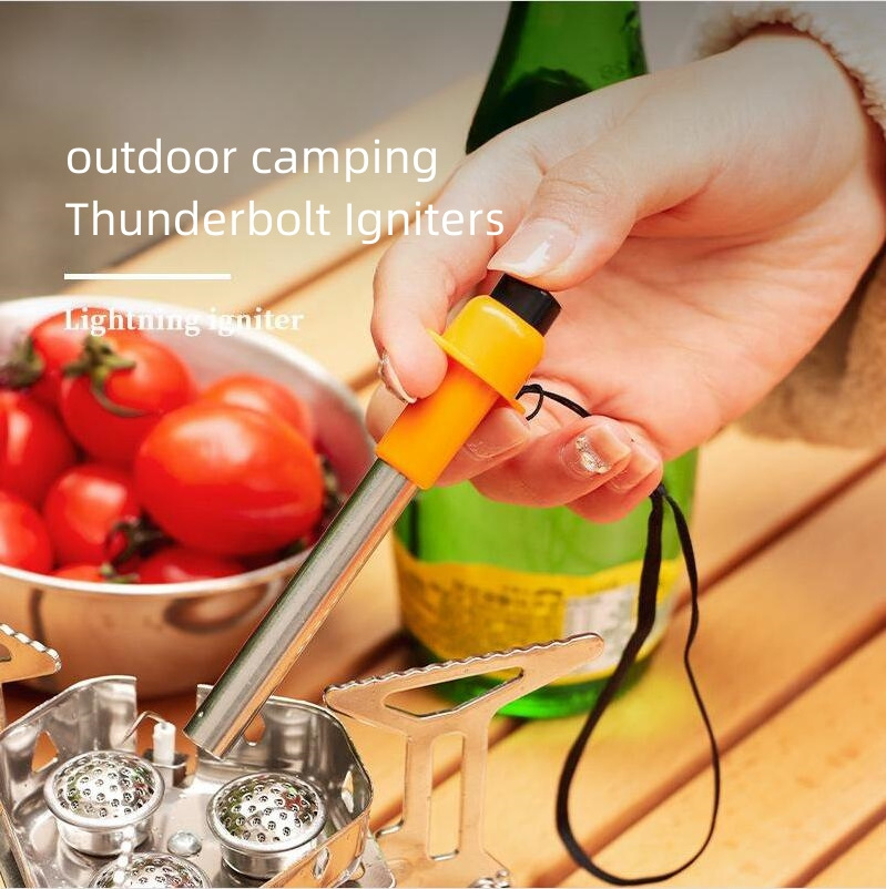 Electric Ignition for Canister, Camping Fire Lighter, Push Button Piezo Ignitor Fire Starter for Gas Stoves