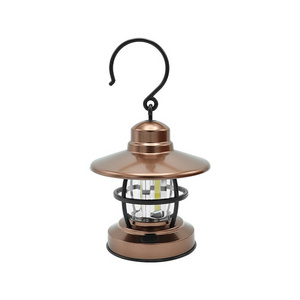 Illuminate Your Outdoor with a Vintage Style Camping Lantern, Battery Powered Hanging Lamp for Garden