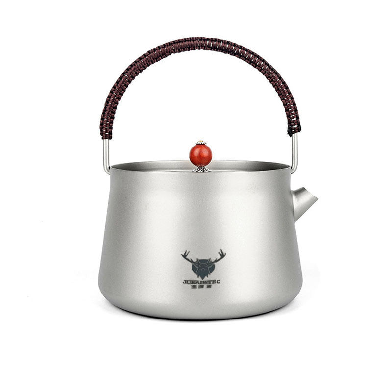 Outdoor Camping Kettle Pure titanium Tea Kettle with Carrying Bag, Compact Lightweight Coffee Pot