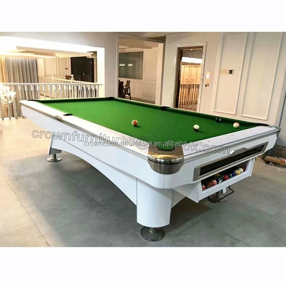 Great popular new design amertican billiard nine ball pool table with Custom design Wooden Legs and Oak Rail Net Pockets