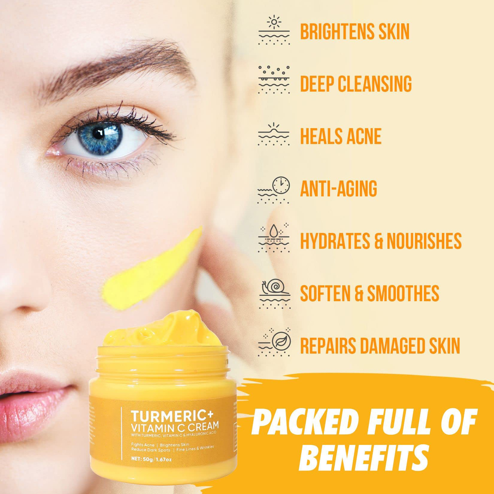 Dark Spot Corrector Remover Anti Aging Pigmentation Skin Care Brightening Whitening Lightening Moisturizer Turmeric Face Cream