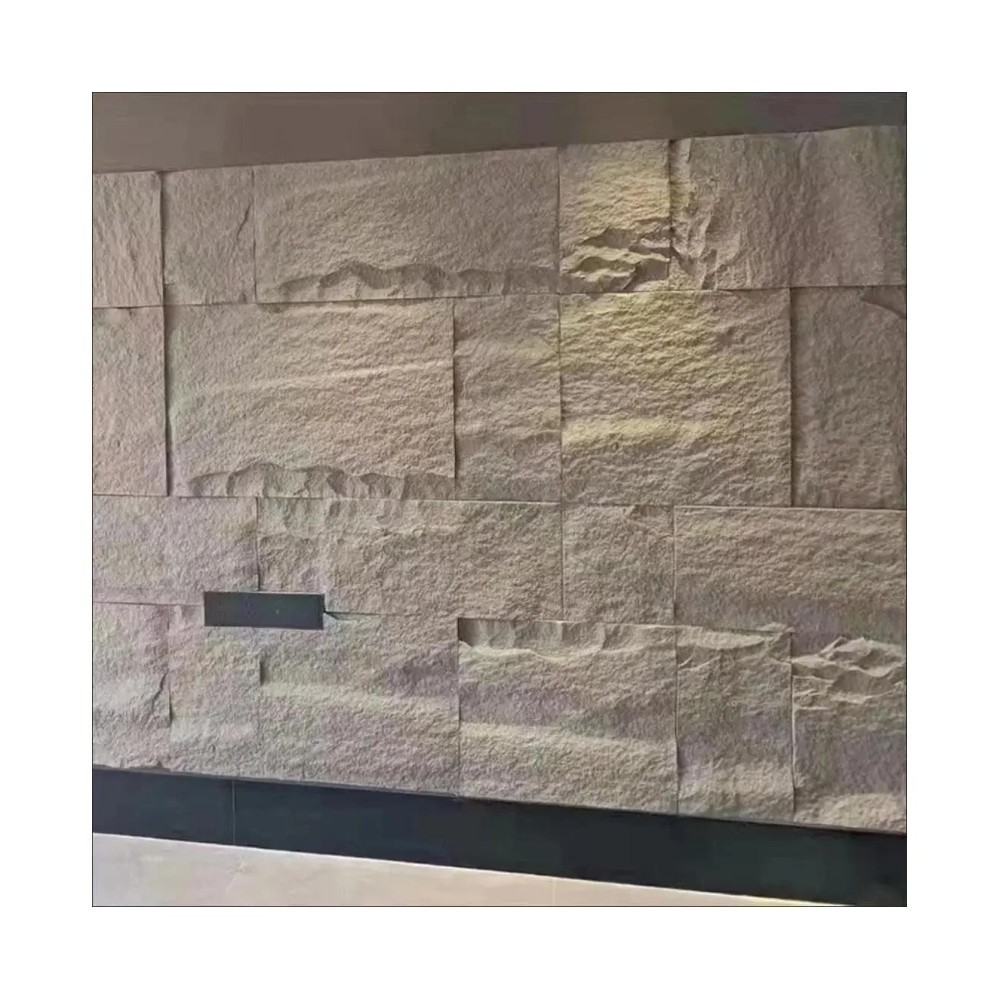 3D Wholesale Mushroom Stone Wall Tiles Lightweight Waterproof PU Faux Stone Exterior Wall Panels For Building Materials