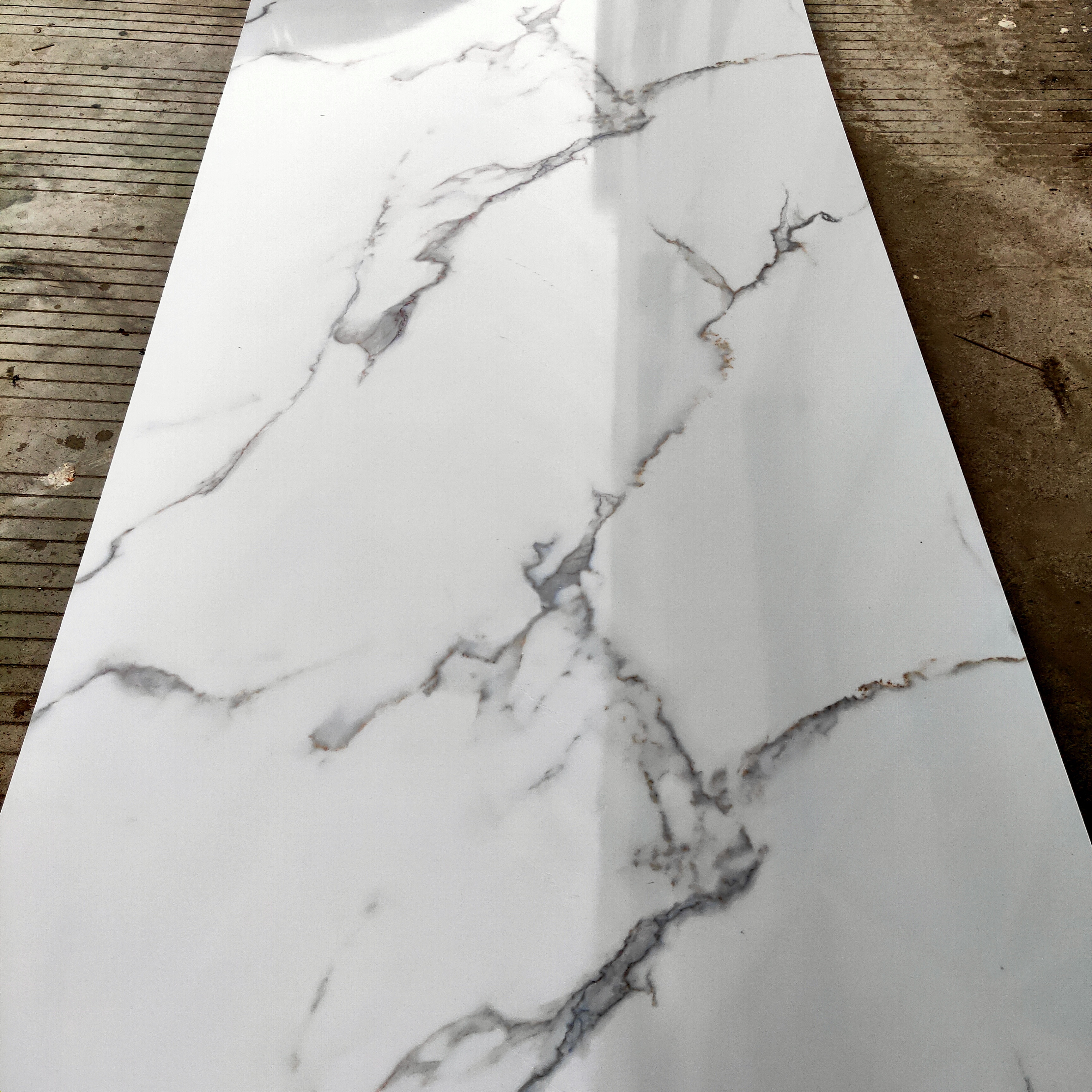 Hot Sale 1220*2440mm Waterproof Bathroom Marble PVC Tiles PVC Marble Sheets Texture Wall Panels For Hotel Background Decoration