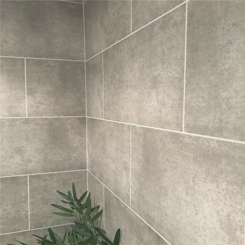 Cutline Grey Tile Effect 8mm Thickness Bathroom PVC Wall Panels Shower Wet Wall Cladding