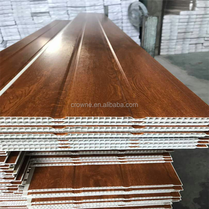 25CM 2.8KG Plastic Bathroom Wall Panel Interior Decorative Laminate Wood PVC Ceiling Panels