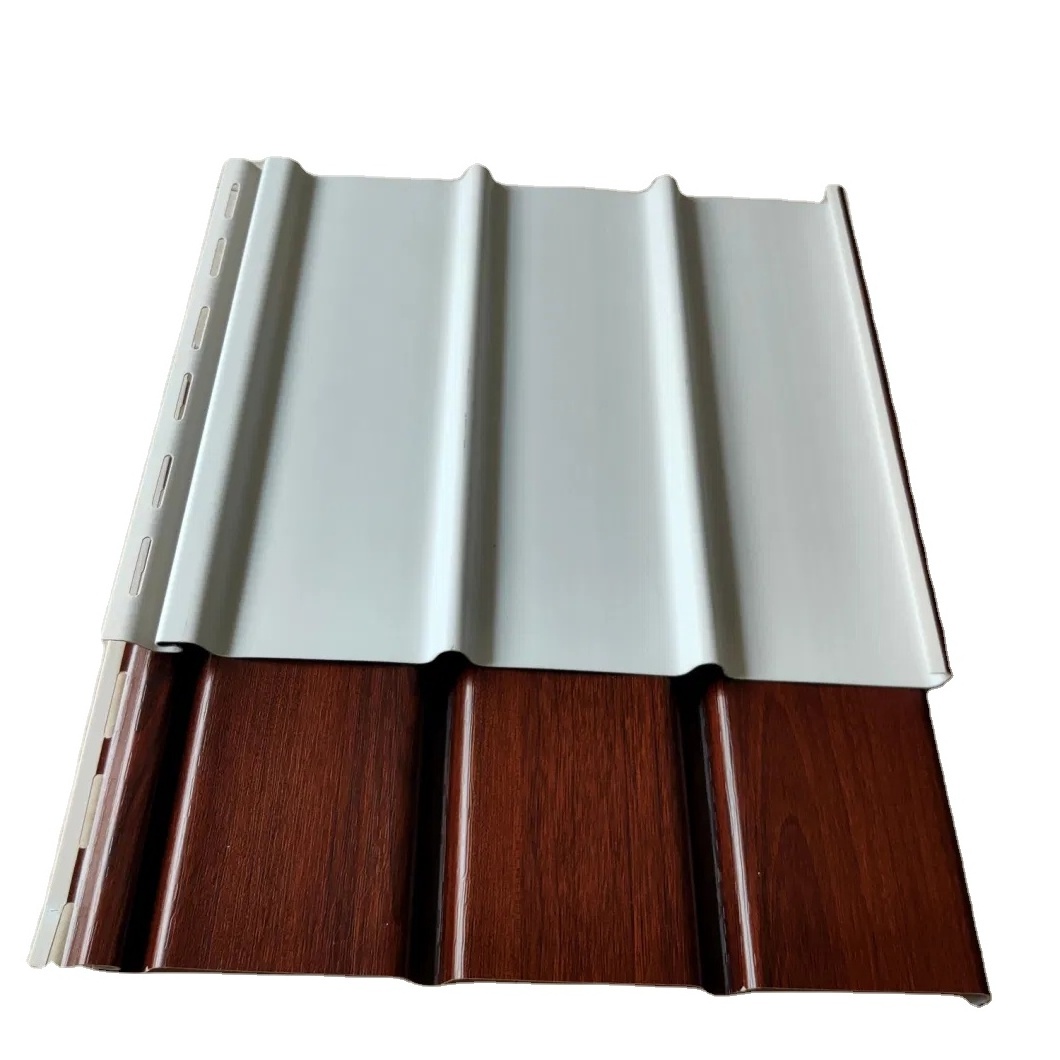 Waterproof Outdoor Roof And Wall Decorative Grooved Laminate Faux Wood PVC Vinyl Soffit Ceiling Panels For Modern House