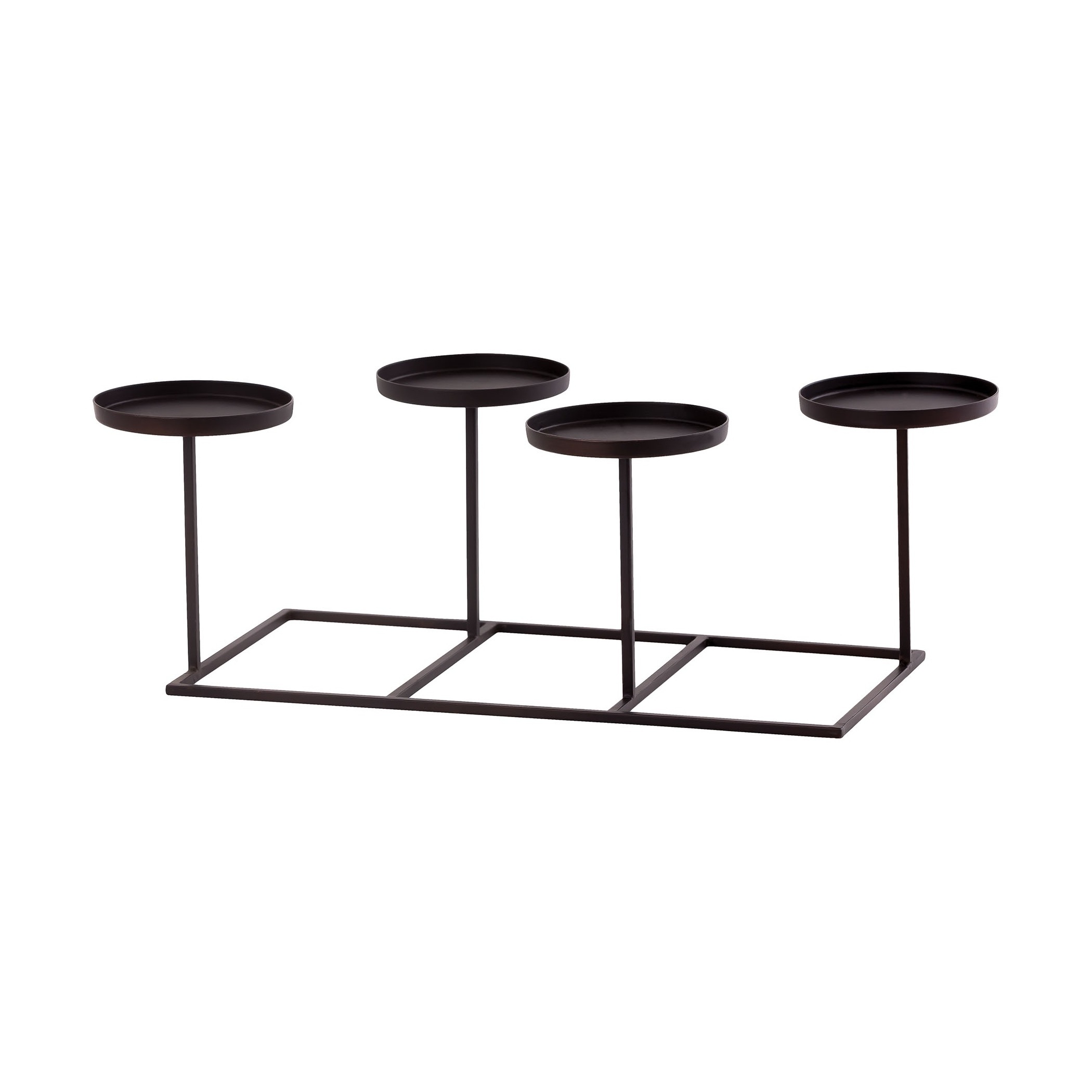 five arm tea light stand with black color on powder coated Metal Luxury Lighting Candle T- Light Modern Candle Holder