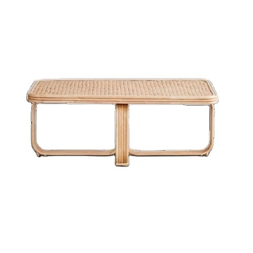 Rectangular Tea Table For Indoor & Outdoor Modern Rattan Coffee Table  Natural Rattan Wicker Table Home Decor Bamboo Furniture