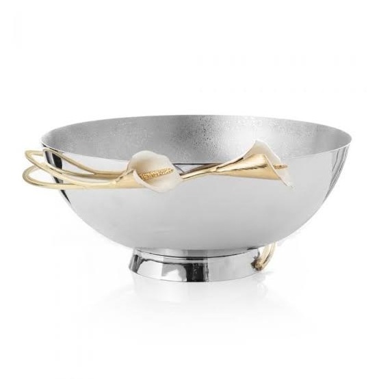 Silver and gold finished decorative fruit bowls round serving bowls kitchen salad bowls and server platters for restaurant