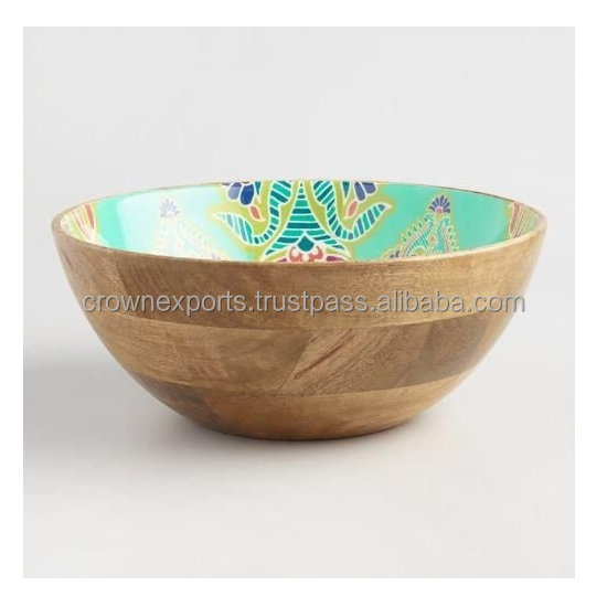 Decorative burn finished wooden bowl  for home use and table top dinnerware salad bowls Available In Wholesale Prices From India