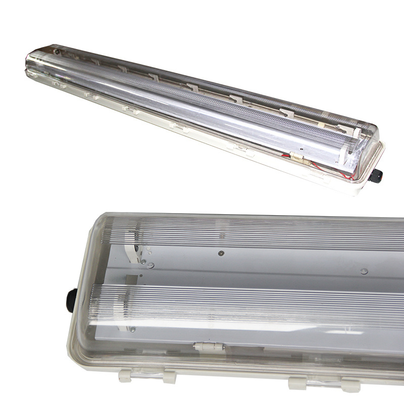 2X20W plastic cover ceiling 4ft led explosion proof fluorescent tube light/lamp