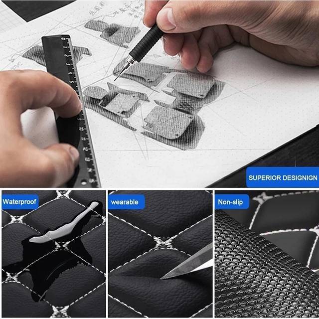 5D Diamond Car Mats Fussmatte Luxury Anti Slip Leather Car Floor Mat Carpet leather Cargo Liner for Kia Audi Toyota Honda Ford