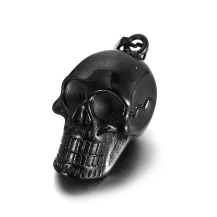 Unique jewelry punk stainless steel skull necklace skull head pendant for men