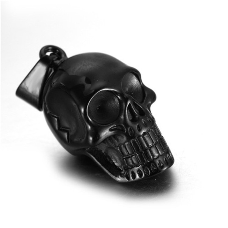 Unique jewelry punk stainless steel skull necklace skull head pendant for men