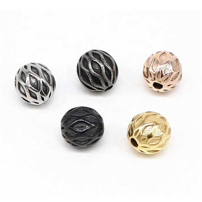 Fashion Stainless Steel Jewelry Findings Antique Gold Spacer Beads DIY Bracelet Making Charms