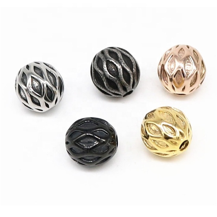 Fashion Stainless Steel Jewelry Findings Antique Gold Spacer Beads DIY Bracelet Making Charms