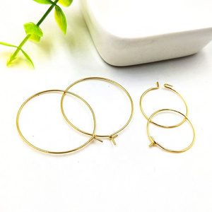 Diy jewelry material supplies gold plated stainless steel gold hoop earring findings