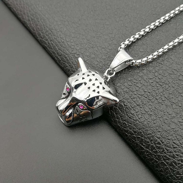 Custom Design Animal Jewelry Charm Cheetah Pendant Stainless Steel Leopard Head Necklace