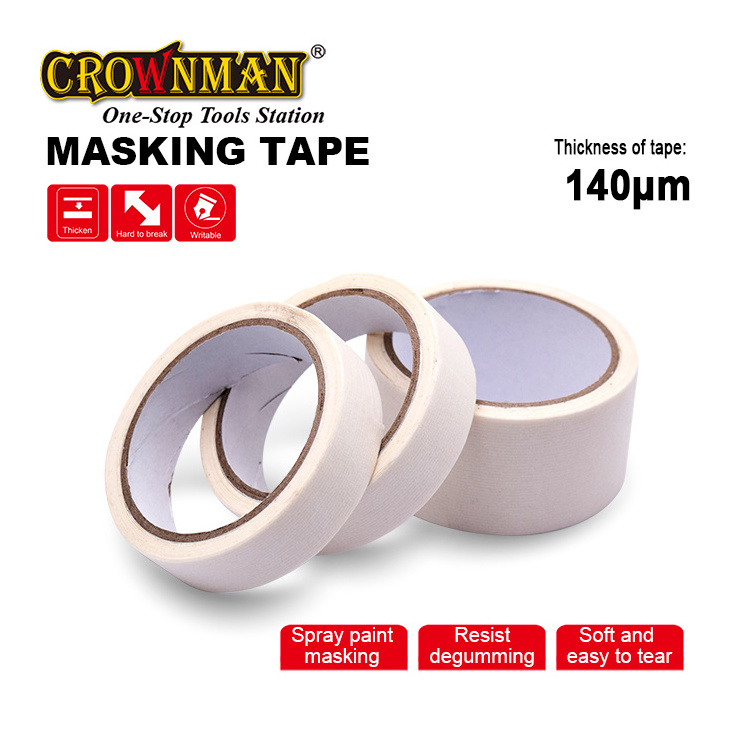 CROWNMAN Masonry & Painting Hand Tools Strong rubber glue Decorative Crepe 24/48mm*20m Beige General purpose Masking Paper Tape