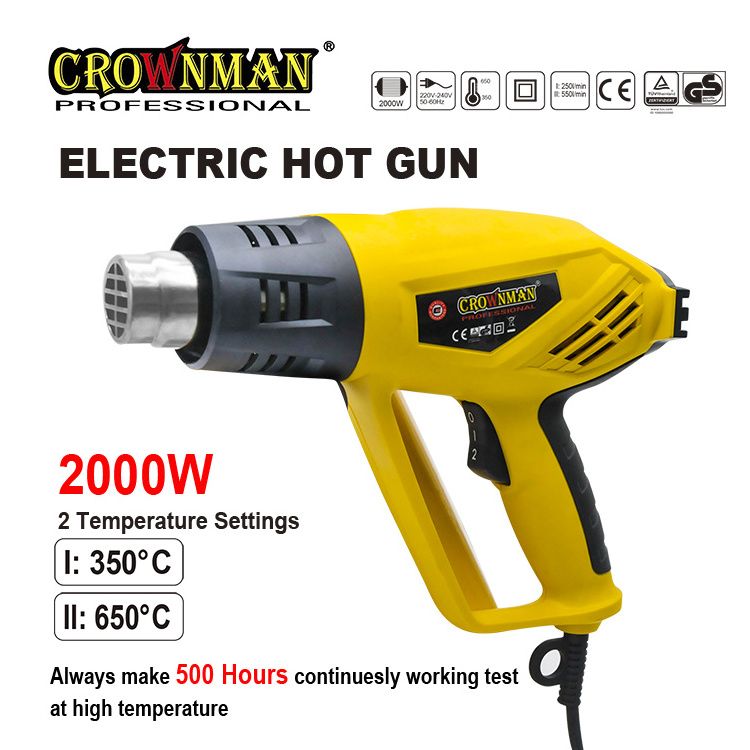 CROWNMAN Portable 2000W Electric Hot Air Blow Heated Gun