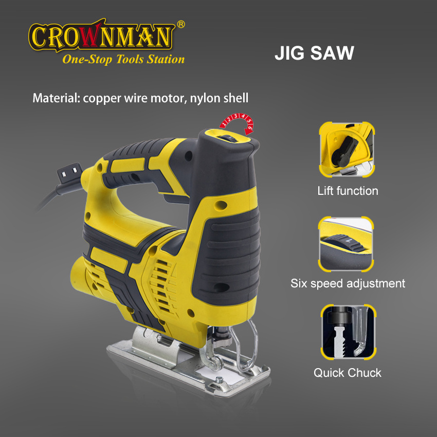 CROWNMAN Power Tools High Quality 550W Electric Jig Saw for cutting wood metal plastic power jig saw machine