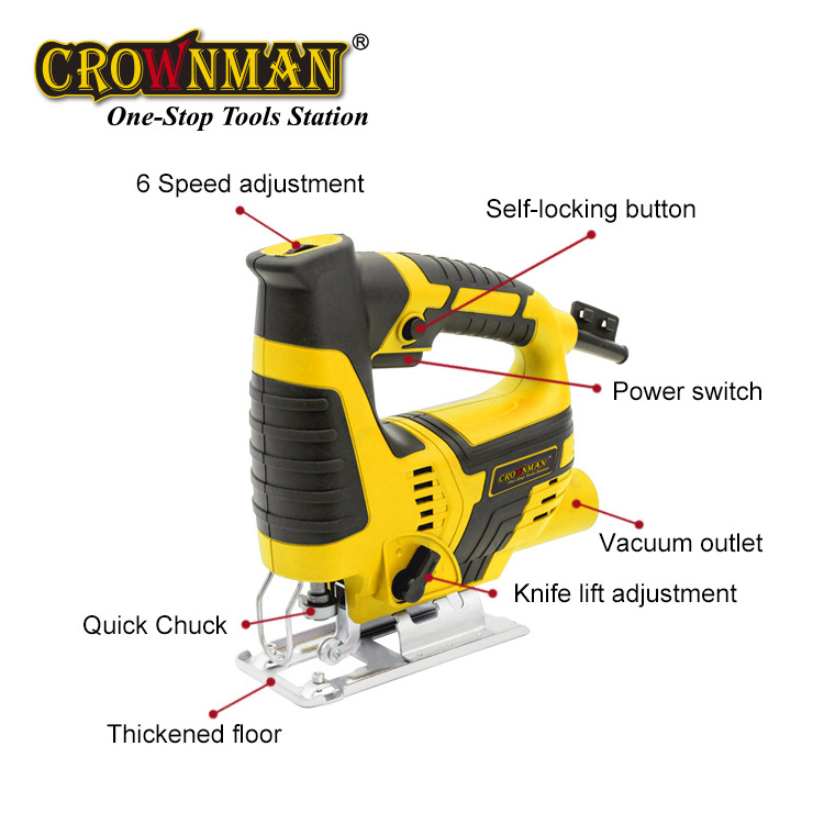 CROWNMAN Power Tools High Quality 550W Electric Jig Saw for cutting wood metal plastic power jig saw machine