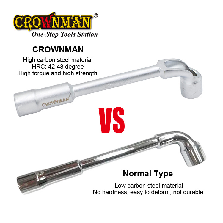 CROWNMAN Mechanic Repair Tool 8-19mm L-Wrench Angle Hex Socket Pipe Wrench Double-Head Elbow Hex Spanner