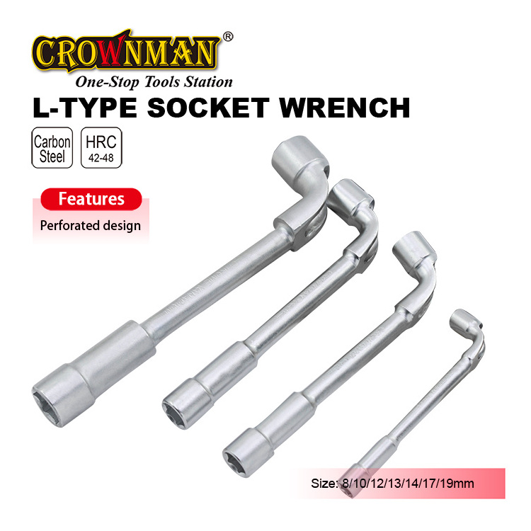 CROWNMAN Mechanic Repair Tool 8-19mm L-Wrench Angle Hex Socket Pipe Wrench Double-Head Elbow Hex Spanner