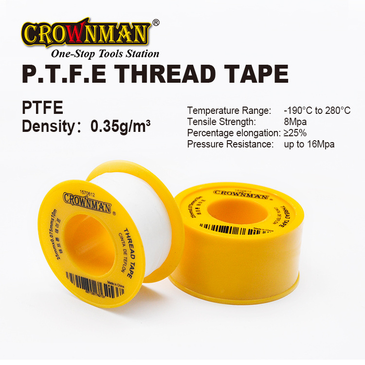 CROWNMAN Masonry & Painting Tools 12/19/25mm Thread wrapped Sealant seal PTFE tape Plumber tape for Plumbing seal work gas pipe