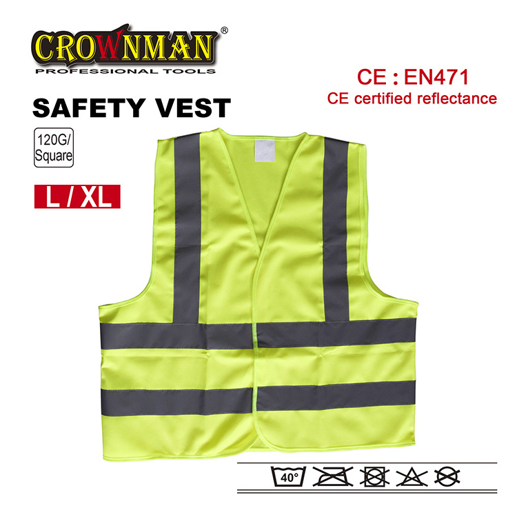 CROWNMAN PPE CE Certificate Yellow and Red High-Gloss Reflective Safety Vest