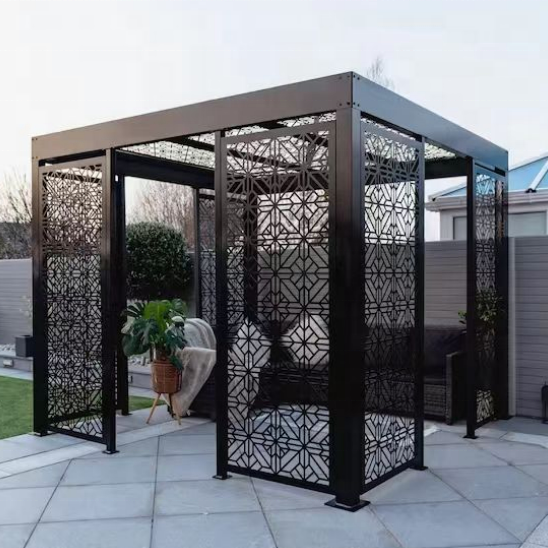 High Quality Aluminum Patio Gazebo Sunshade Waterproof Outdoor Pergola laser cut outdoor fences privacy fencing panel